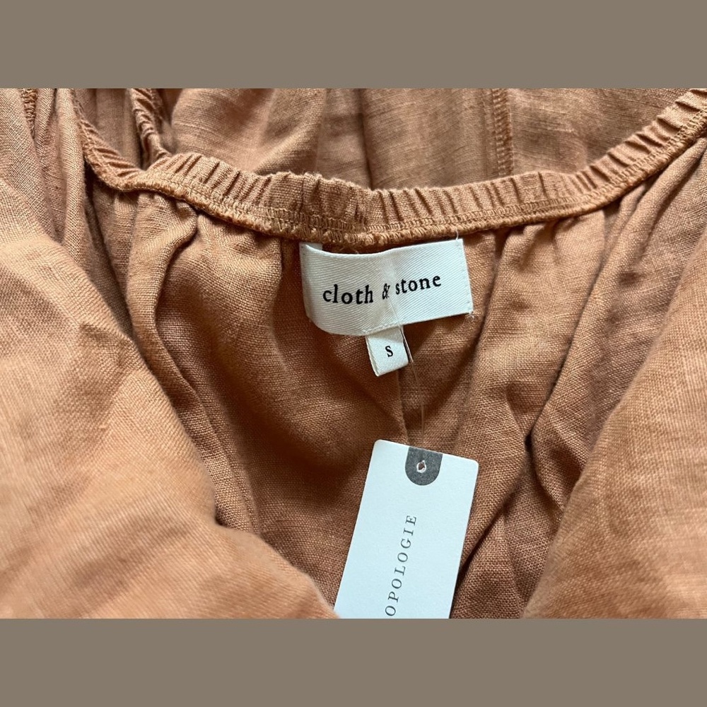 Anthropologie Cloth & Stone NWT linen cross-halter maxi dress (small) - Picture 10 of 11